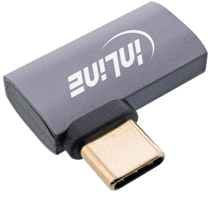 Inline® Usb4 Adapter, Usb-C Male/Female Right/Left Angled, Aluminium, Gris