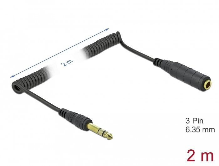 Delock Cable De Extensión M/H 2m, Negro