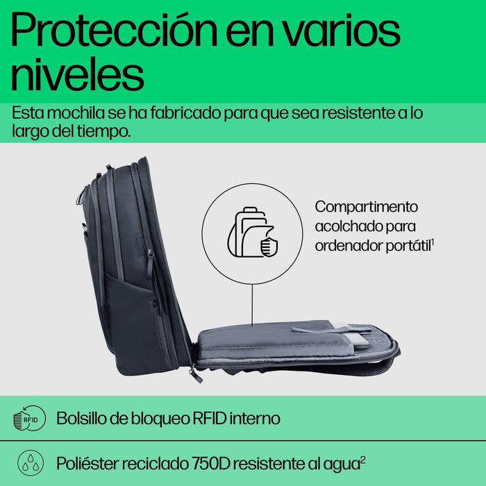 Hp Mochila Para Portátil De 17 Pulgadas Travel Plus 30l