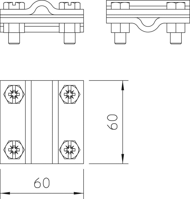 Obo 252 8-10 V4a Kreuzverbinder 8-10mm A4 1.4571 5312318