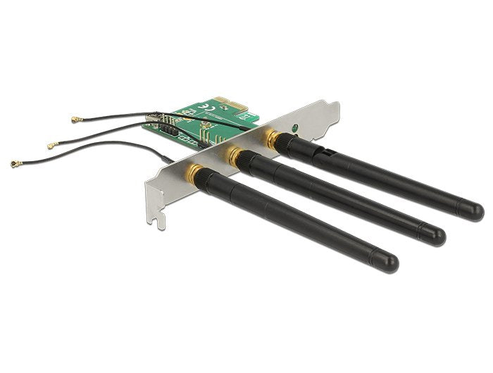 Delock 89568 Tarjeta Pci Express X1 > 1 X Ranura De Clave A M.2 Interna Con 3 Antenas Externas - Factor De Forma De Bajo Perfil
