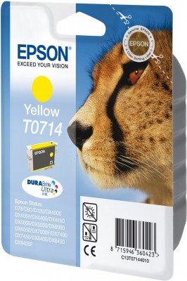 EAN 8715946360423 - Epson Cheetah T0714 DURABrite Ultra, yellow cartucho de tinta 1 pieza(s) Original Amarillo imagen 3