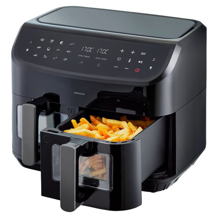 Freidora Medion Doppel Life P20 Md11760 Xxl (Negro, 2.600 Watt, 2 Körbe Je 4,35 Liter) 50077281