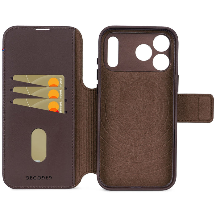 Decoded Leather Detachable Wallet Ip 17 Pro Chocolate Brown
