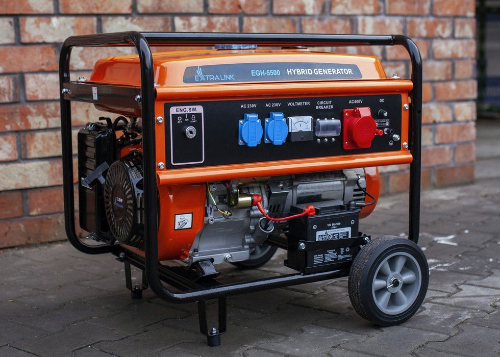 Extralink Ex.30370 Motor-Generador 5000 W 25 L Gasolina Negro, Naranja