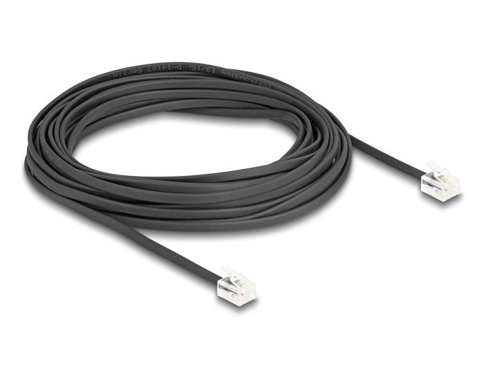 Delock 90621 Cable Telefónico De Rj11 Macho A Rj11 Macho Negro 10 M
