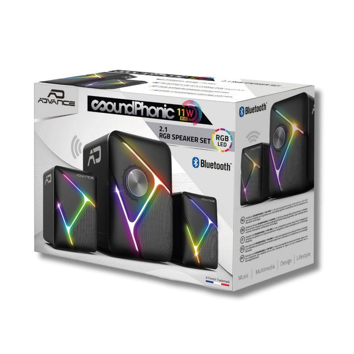 Altavozs 2.1 Inalámbrico Advance Soundphonic Rgb (Negro)