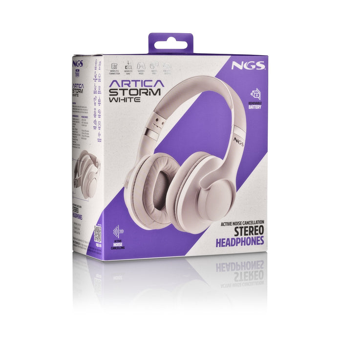 Auriculares Inalámbricos Ngs Artica Storm Con Micrófono Bluetooth Blancos