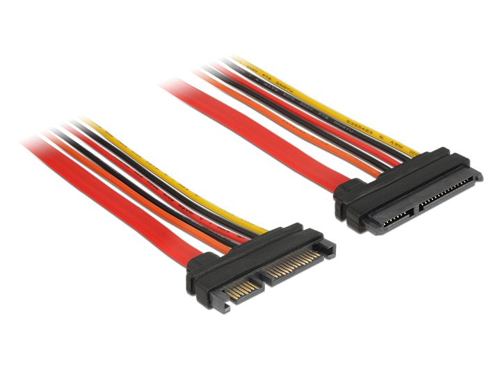 Cable Delock 84921 De Sata 1 M Sata 22-Pin Negro, Naranja, Rojo, Amarillo