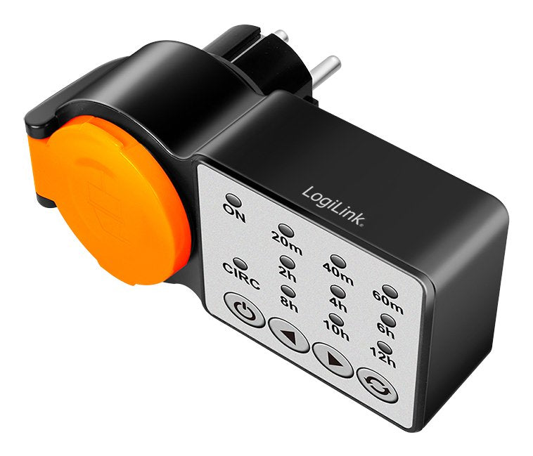 Logilink Et0015 Contador Eléctrico Negro, Naranja Programador Eléctrico Diario/Semanal
