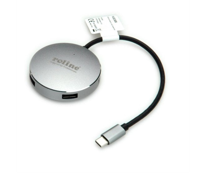 Roline Usb 3.2 Gen 1 Hub, Rund, 4fach, Typ C Anschlusscable