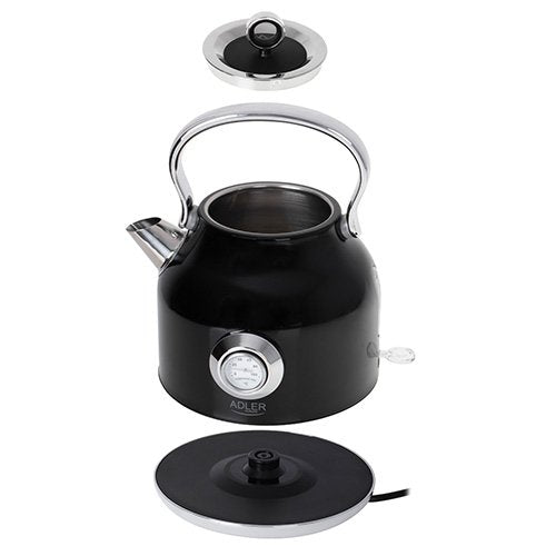 Hervidor Adler Ad 1346b Con Termómetro, Eléctrico, Potencia 2200 W, Capacidad 1,7 L, Negro