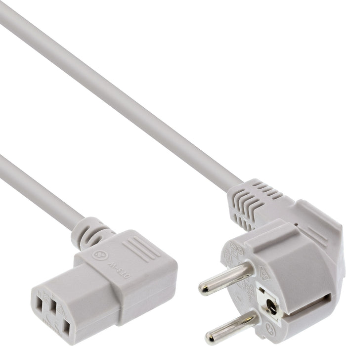 Cable De Alimentación Inline Tipo F En Ángulo A 3 Pines Iec-C13 En Ángulo Gris 1,8 M