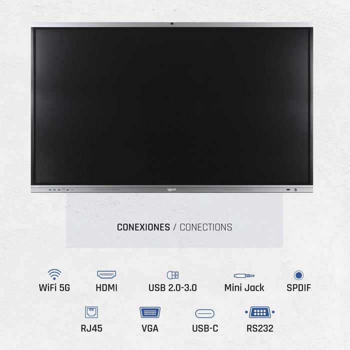 EAN 8435364318829 - iggual Orchid 86" Webcam Panel plano interactivo 2,18 m (86") LED Wifi 400 cd / m² 4K Ultra HD Negro Pant imagen 3