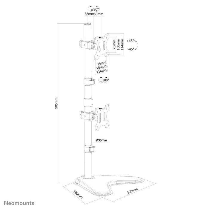 EAN 8717371447106 - Neomounts FPMA-D550DDVBLACK soporte para monitor 81,3 cm (32") Escritorio Negro imagen 13