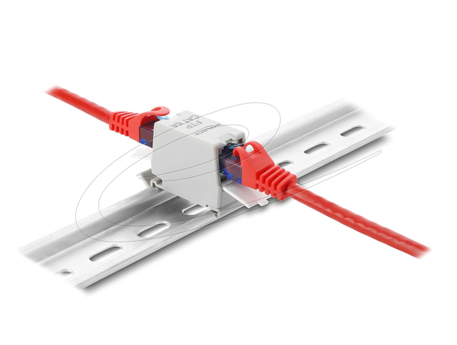 Delock Rj45 Kupplung Cat.6a Hembra A Hembra Con Staubschutzklappe Para Hutschien
