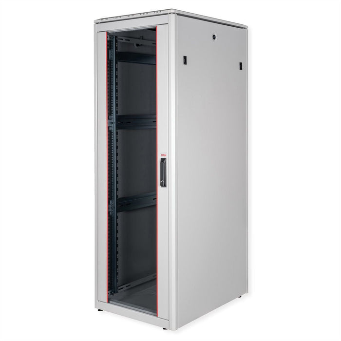 Roline 19-Zoll Netzwerkschrank Pro 36 He, 600x800 Bxt Glastr Grau