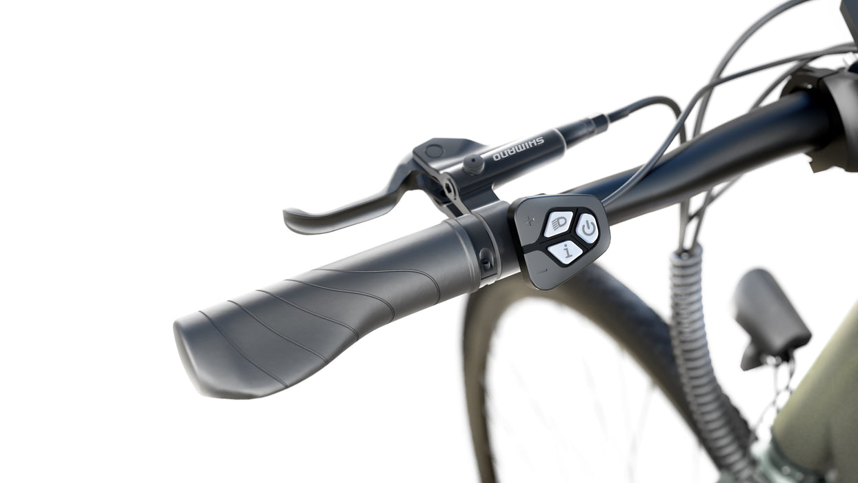 Sharp Gravel E-Bike 250w Motor App 70km GrN Glanz