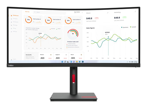 EAN 0196801194922 - Lenovo ThinkVision T34w-30 pantalla para PC 86,4 cm (34") 3440 x 1440 Pixeles Wide Quad HD LED Negro imagen 1