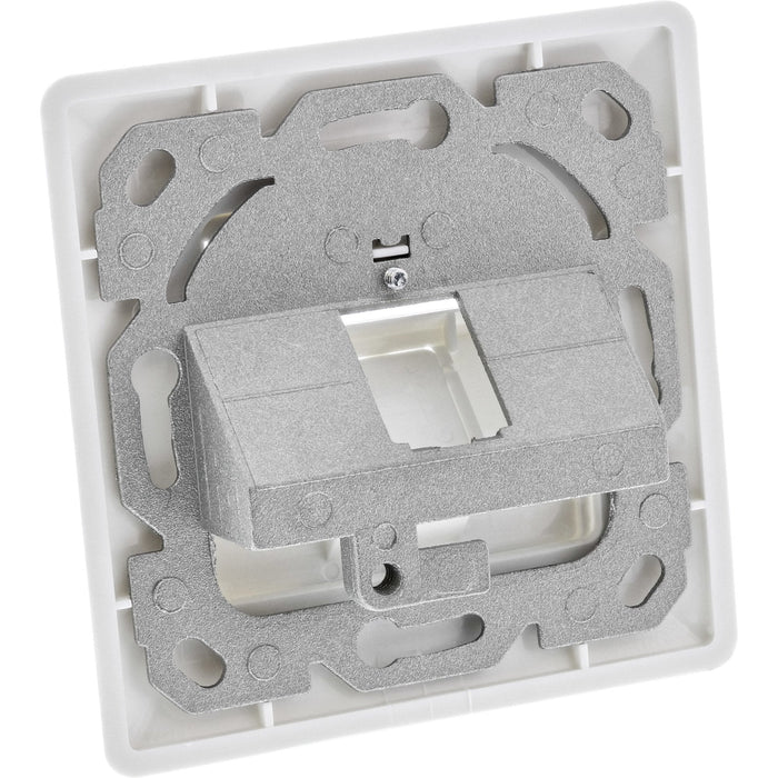 Inline® Frame Set For 1x Rj45 Bu/Lsa Insert, Keystone Snap-In, Blanco Ral9010