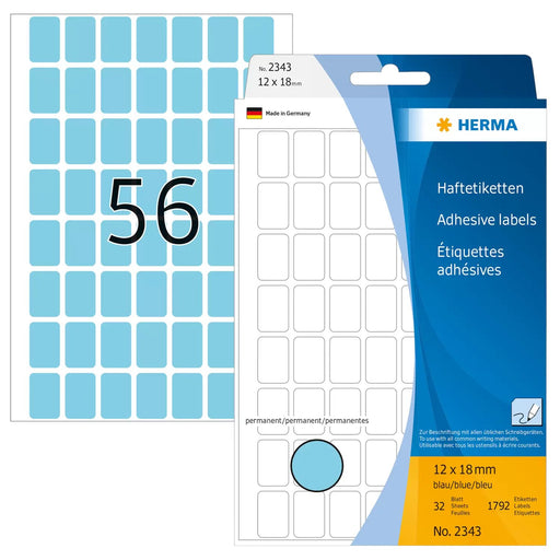 EAN 4008705023436 - HERMA 2343 etiqueta autoadhesiva Rectángulo redondeado Azul 1792 pieza(s) imagen 1