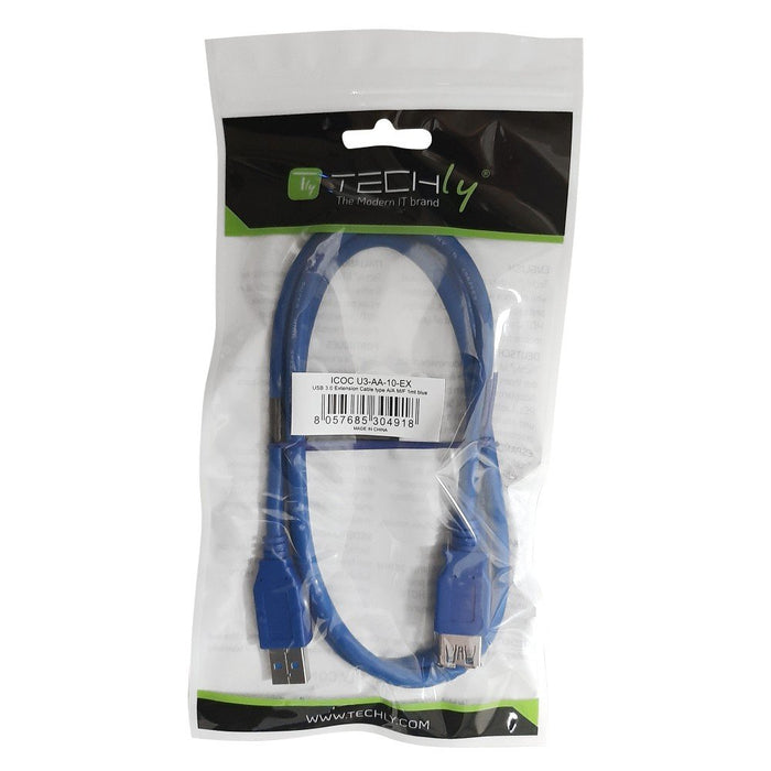 EAN 8057685304932 - Techly 3.0m USB 3.0 A M/F cable USB USB 3.2 Gen 1 (3.1 Gen 1) 3 m USB A Azul imagen 2