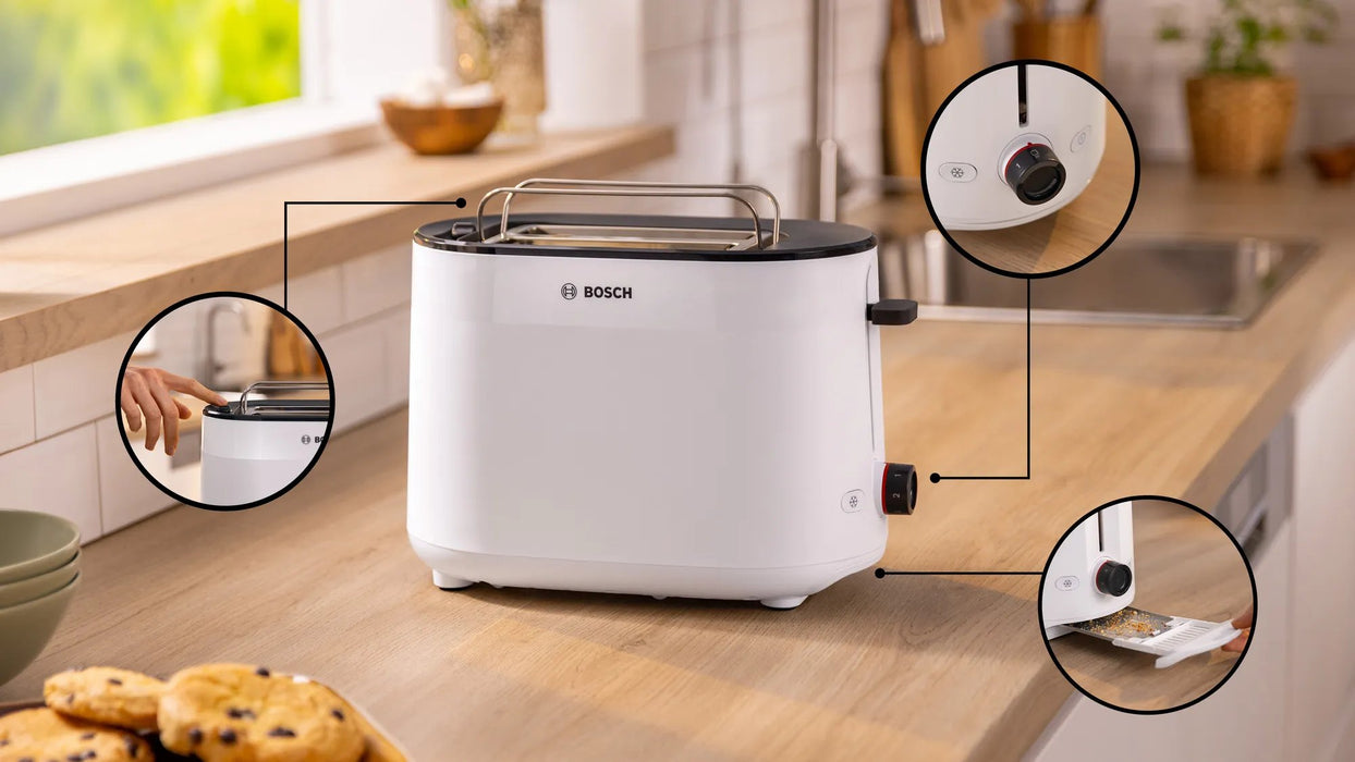 EAN 4242005400454 - Bosch TAT2M121 tostadora 6 2 rebanada(s) 950 W Blanco imagen 3