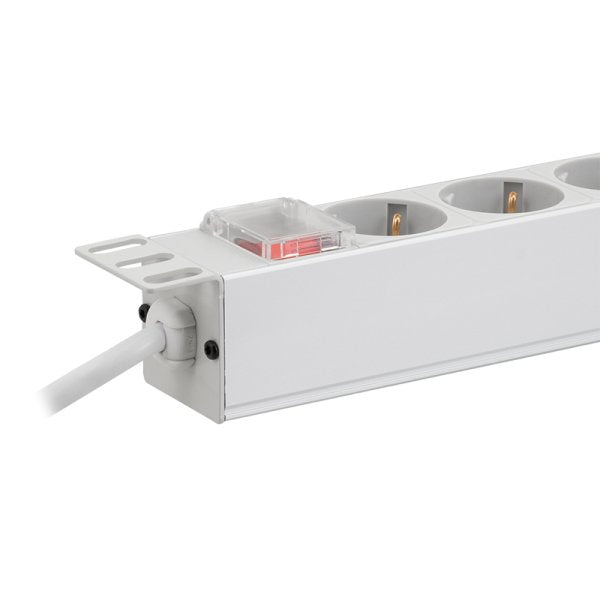 9er Regleta De Enchufes 19" Pdu Con Interruptor Logilink Gris Claro