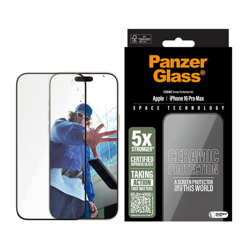 EAN 5715685002328 - PanzerGlass ® Ceramic Screen Protector iPhone 16 Pro Max | Ultra-Wide Fit w. EasyAligner Protector de pan imagen 2