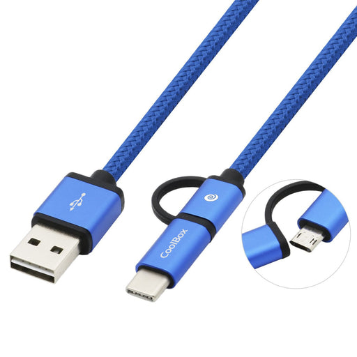 EAN 8436556145919 - CoolBox COO-CAB-U2MC-BL cable USB USB 2.0 1 m USB A USB C/Micro-USB B imagen 1