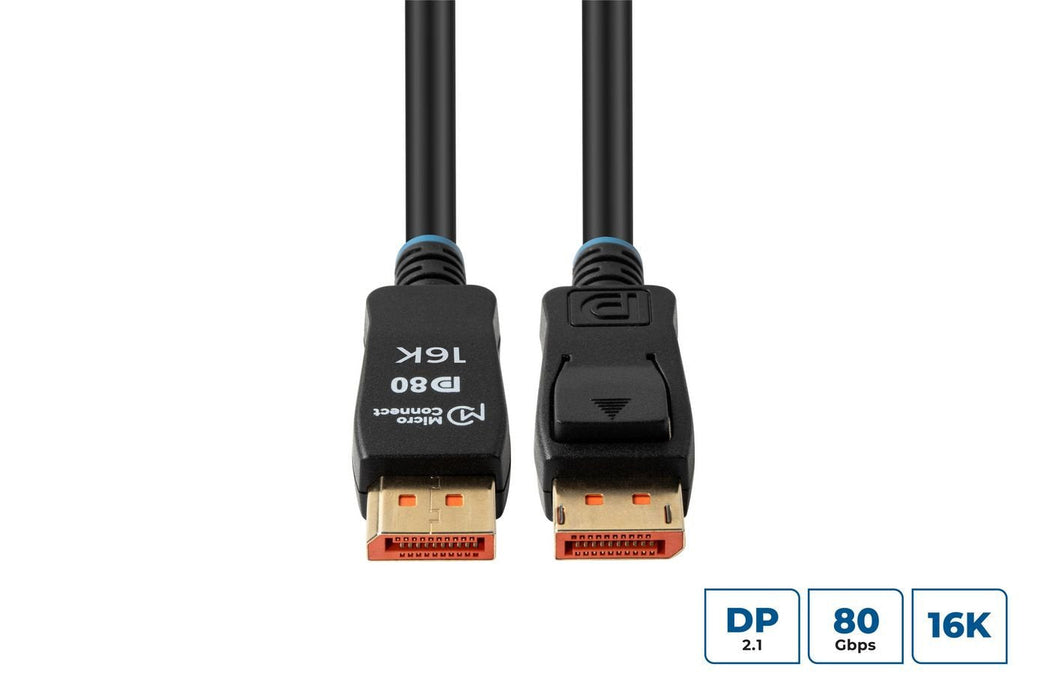 Cable 16k Displayport 2.1 80gbps  0.5m, Black