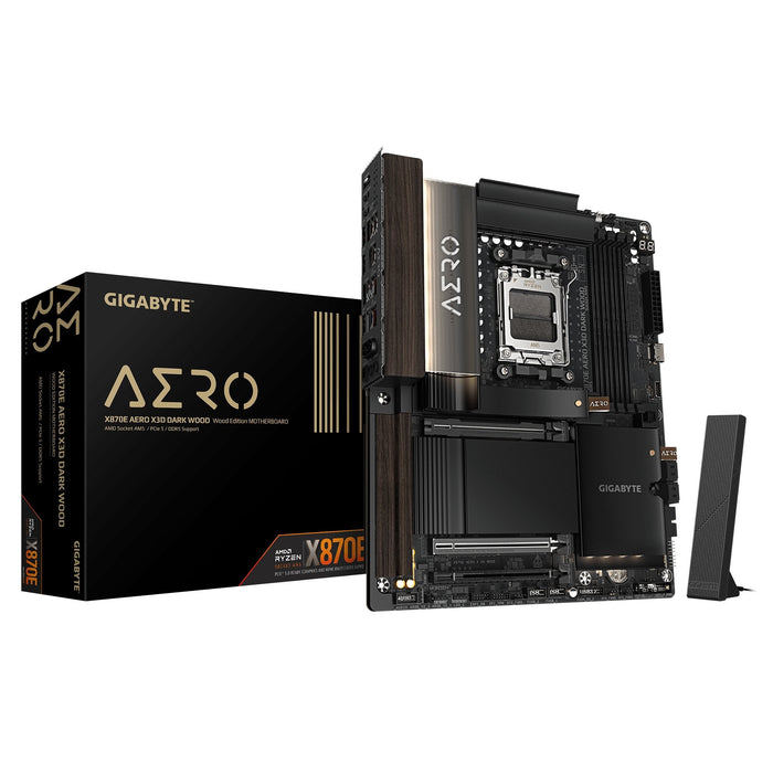 Placa Base X870e Aero X Dk Wood Gigabyte Am5 / Ddr5 Hasta 256gb / 2× Pcie 5.0 + 4× M.2 / Wifi 7 + Lan 5gbe / Atx