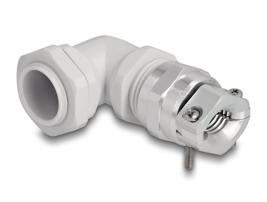 Delock 60598 Prensaestopas Con Alivio De Tensión Y Protección Contra La Flexión Ángulo De 90 ° Pg16 Gris