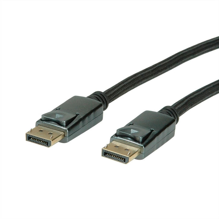 Roline Displayport Cable, Dp-Dp, V1.2, St - St, Schwarz-Metallic, 1 M