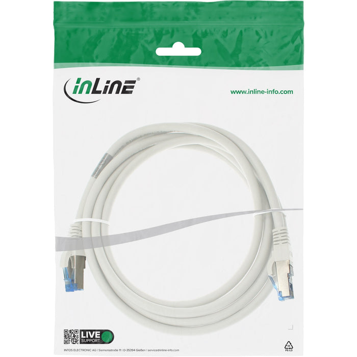 Cable De Red Inline S/Ftp Pimf Cat.6a Libre De Halógenos 500mhz Blanco 3m