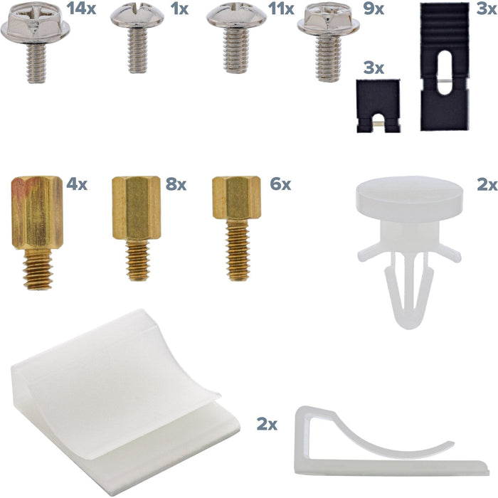 Juego De Tornillos Inline Con Puentes, Clips Adhesivos, Espaciadores, Clips Para Cables, 63 Uds.