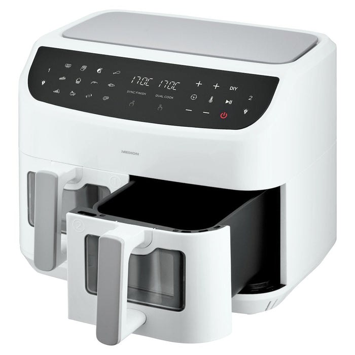 Freidora  Medion Doppel  Life P20 Md11760 Xxl (Blanco, 2.600 Watt, 2 Körbe Je 4,35 Liter) 50077283