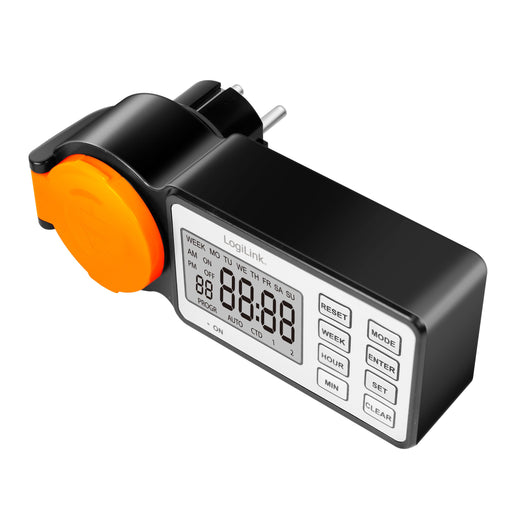 EAN 4052792075137 - LogiLink ET0016 contador eléctrico Negro, Naranja Programador eléctrico diario/semanal imagen 1