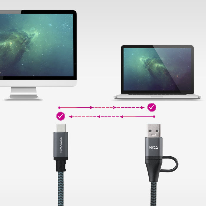 EAN 8433281017146 - Nanocable 10.01.4111-L150-COMB cable USB USB 3.2 Gen 2x2 1,5 m USB A/USB C USB C imagen 4