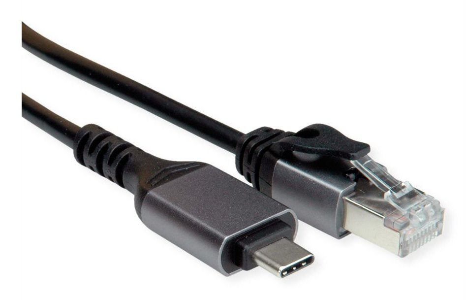 Value Usb 3.2 Gen 2 Typ C Zu Gigabit Ethernet Konvertercable, Schwarz, 1,5 M