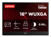 EAN 0199273686575 - Lenovo ThinkVision M16 pantalla para PC 40,6 cm (16") 1920 x 1200 Pixeles WUXGA LCD Negro imagen 13