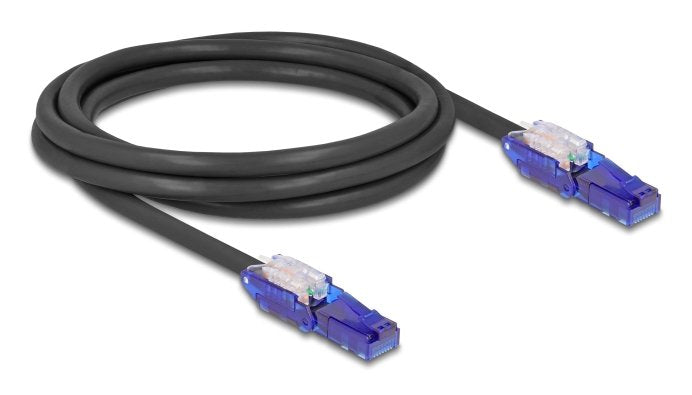 Delock Rj45 Netzwerkcable Cat.6 Utp Mit 180° Winkelbaren Steckern Schwarz 2 M