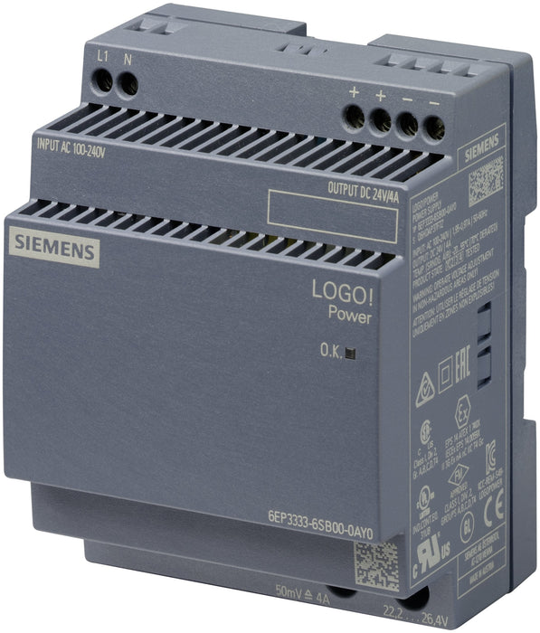 Siemens 6ep33336sb000ay0 Logo!Power 24v 4a Geregelte Stromversorgung