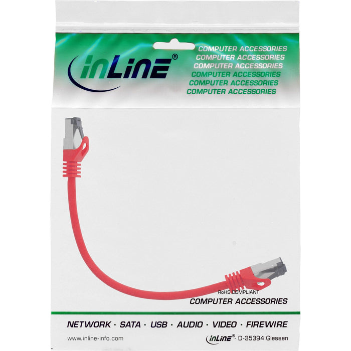 Cable De Red Inline S/Ftp Pimf Cat.8.1 Libre De Halógenos 2000mhz Rojo 0,3m