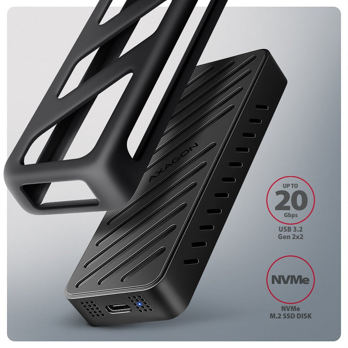 EAN 8595247908483 - Axagon EEM2-20G NVMe-SSD-Gehäuse USB-C 3.2 20 Gbps 2230 - 2280 - schwarz Caja externa para unidad de esta imagen 3