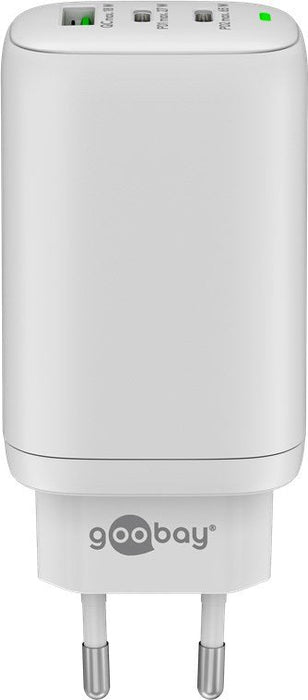 Goobay 61759 Cargador De Dispositivo Móvil Cámara Digital, Auriculares, Teléfono Móvil, Reloj Inteligente, Tableta Blanco Corriente Alterna Carga Rápida Interior