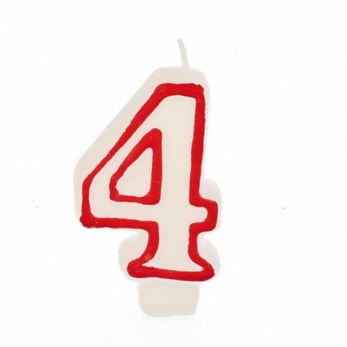 Candle Papstar 4 Zahlenkerzen 7.3 Cm Blanco, Rojo