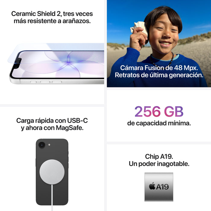 EAN 0195951031477 - Apple iPhone 17e 15,5 cm (6.1") SIM doble iOS 26 5G USB Tipo C Rosa claro imagen 5