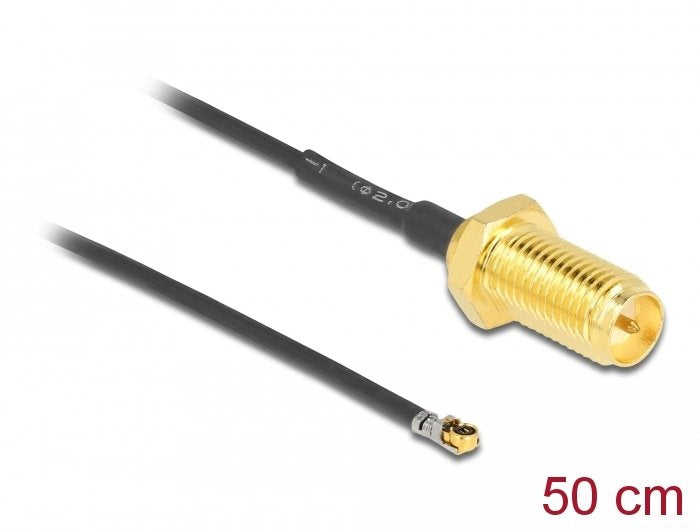 Delock Cable De Antena Rp-Sma Hembra Am Einbau A Mhf® 4l Lk Macho 1.37 50 Cm