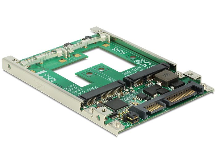 Delock Converter Sata 22pin >2 X Msata 2,5" 7mm